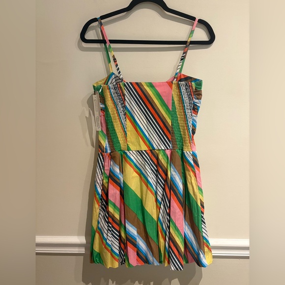 Anthropologie SWF NWT Fitted Balloon Mini Dress Cotton Stripe La Fiesta Medium - Picture 10 of 13